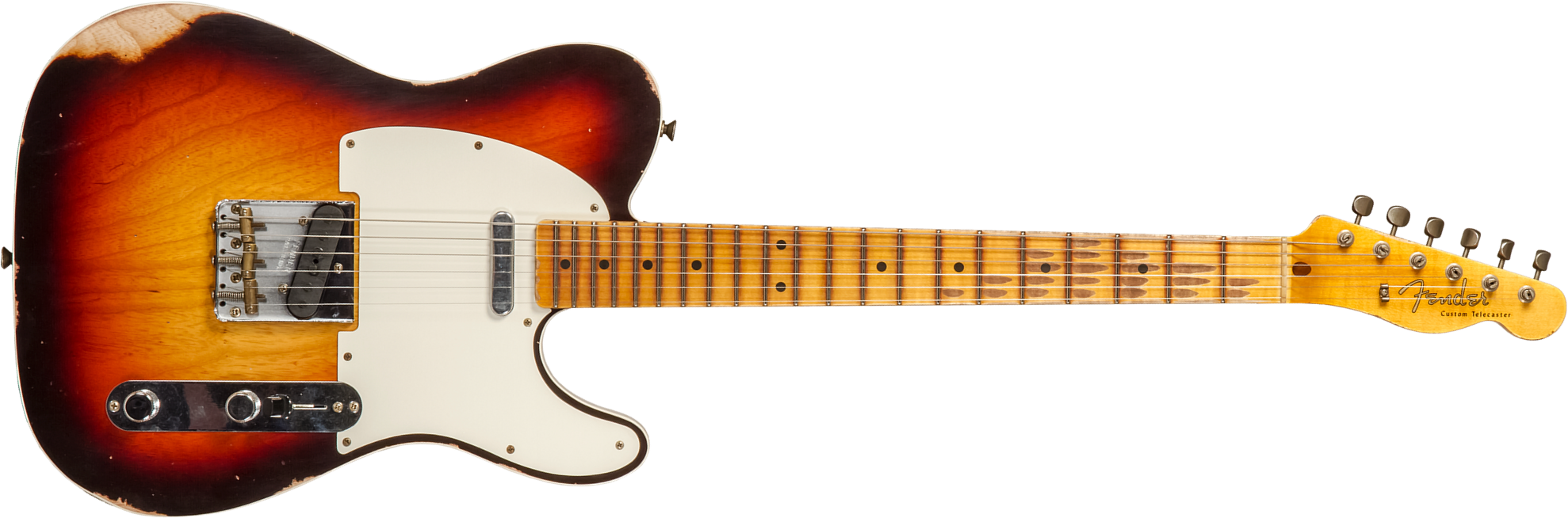 Fender Custom Shop Tele Custom 1959 2s Ht Mn #cz573750 - Relic Chocolate 3-color Sunburst - E-Gitarre in Teleform - Main picture