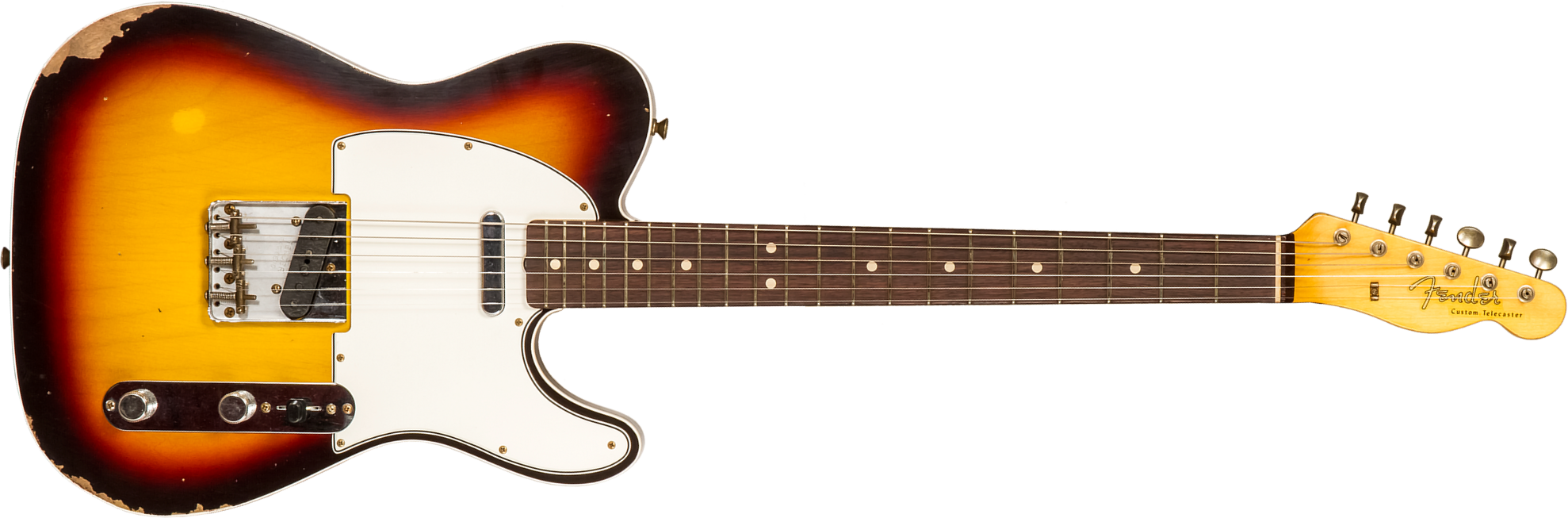 Fender Custom Shop Tele Custom 1960 2s Ht Rw #r136254 - Relic Chocolate 3-color Sunburst - E-Gitarre in Teleform - Main picture