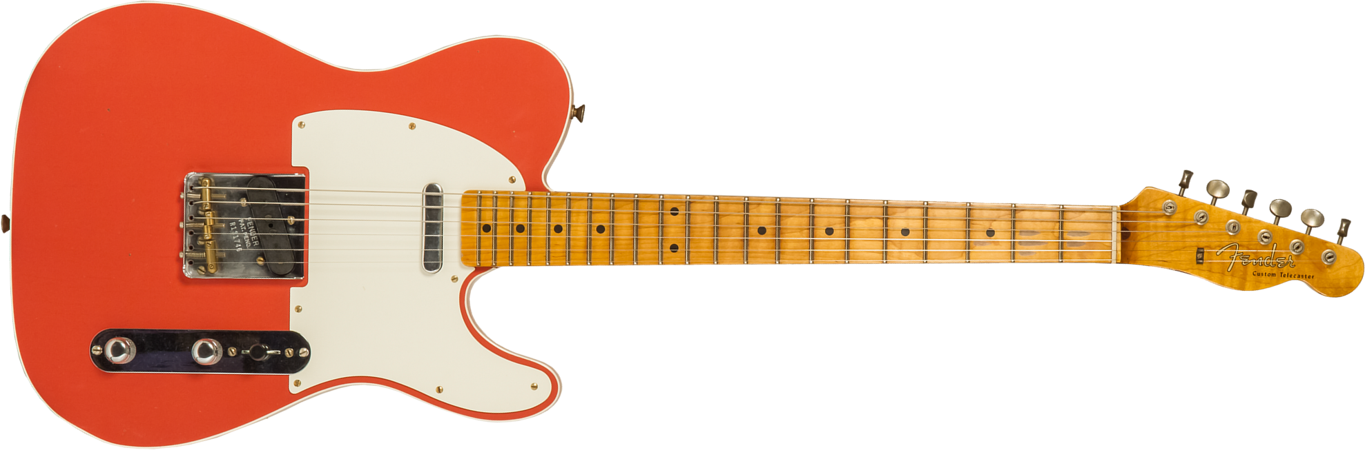 Fender Custom Shop Tele Custom 50s Twisted 2s Ht Mn #r131746 - Journeyman Relic Tahitian Coral - E-Gitarre in Teleform - Main picture