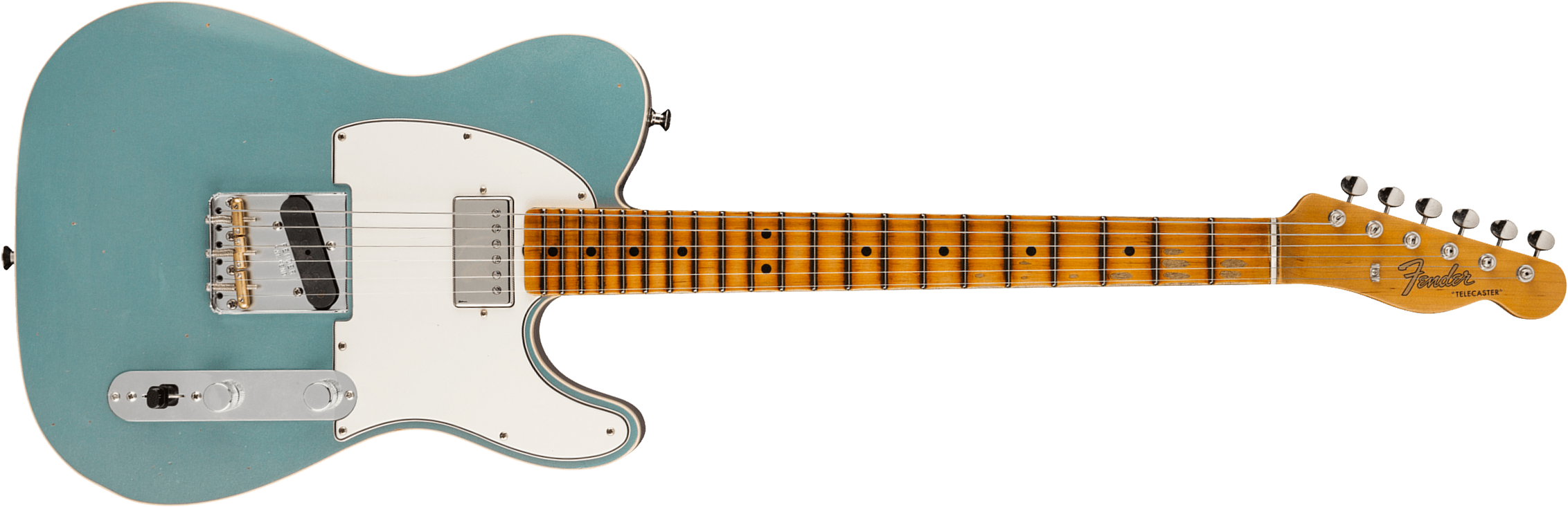 Fender Custom Shop Tele Postmodern Usa Sh Ht Mn - Journeyman Relic Firemist Silver - E-Gitarre in Teleform - Main picture