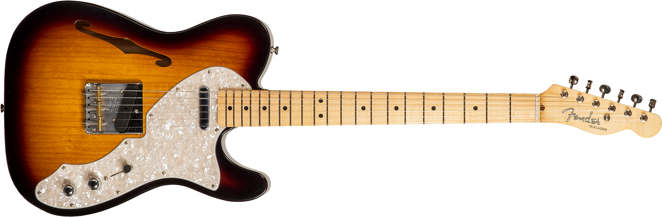 Fender Custom Shop Tele Thinline '50s 2s Ht Mn #r128616 - Closet Classic 2-color Sunburst - E-Gitarre in Teleform - Main picture