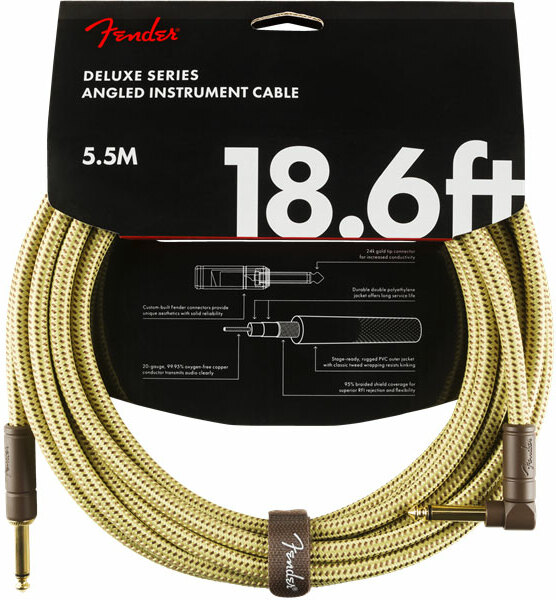 Fender Deluxe Instrument Cable Droit/coude 18.6ft Tweed - Kabel - Main picture