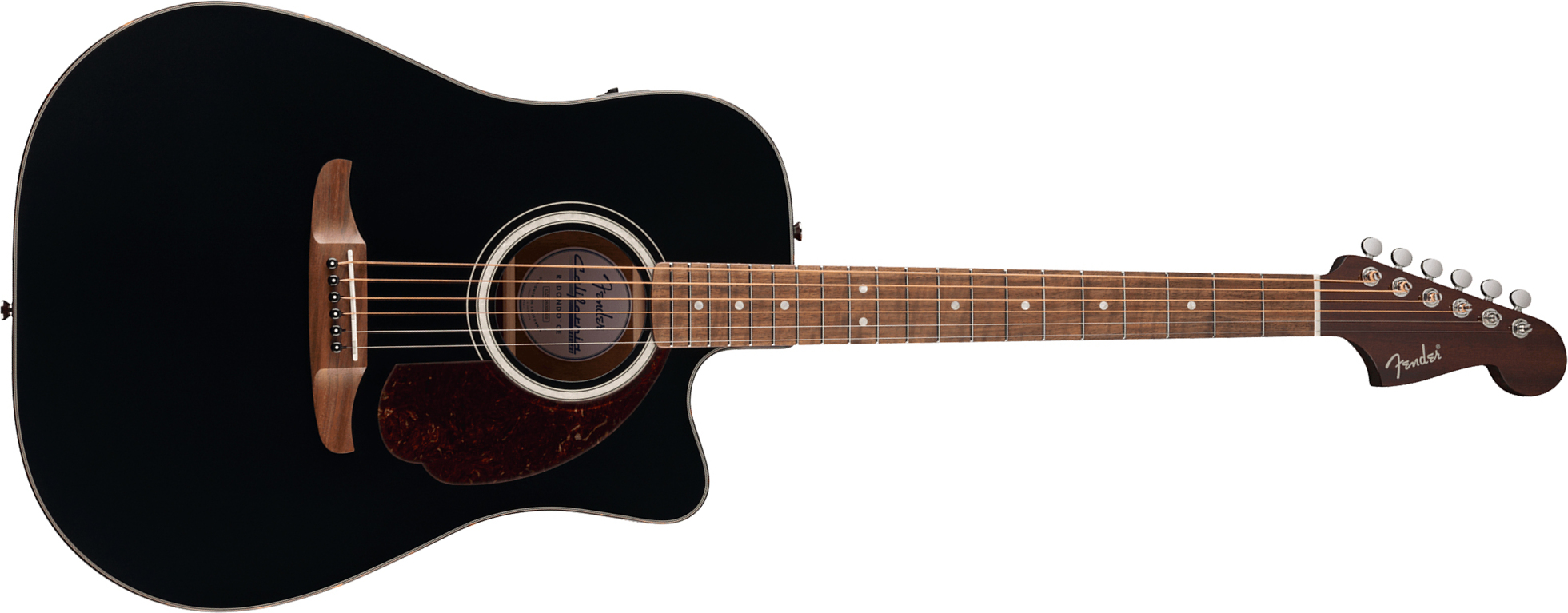 Fender Deluxe Redondo Ce California Dreadnought Cw Epicea Acajou Noy - Black - Folk-Gitarre - Main picture