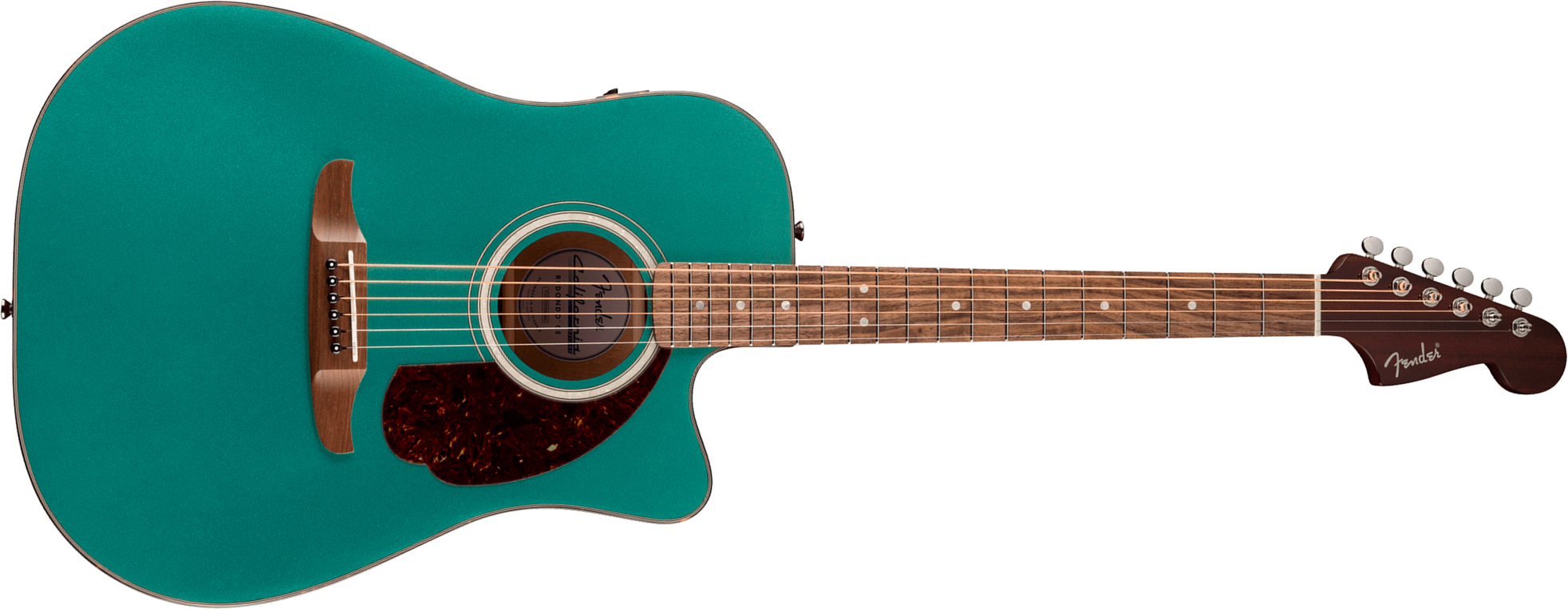 Fender Deluxe Redondo Ce California Dreadnought Cw Epicea Acajou Noy - Sherwood Green - Folk-Gitarre - Main picture