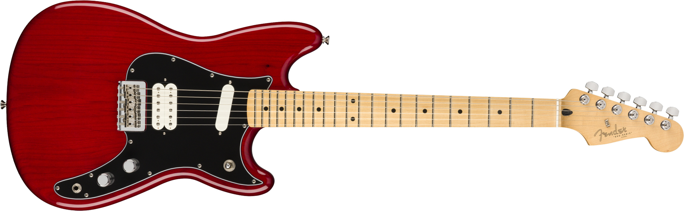 Fender Duo-sonic Player Hs Ht Mn - Crimson Red Transparent - Retro-Rock-E-Gitarre - Main picture