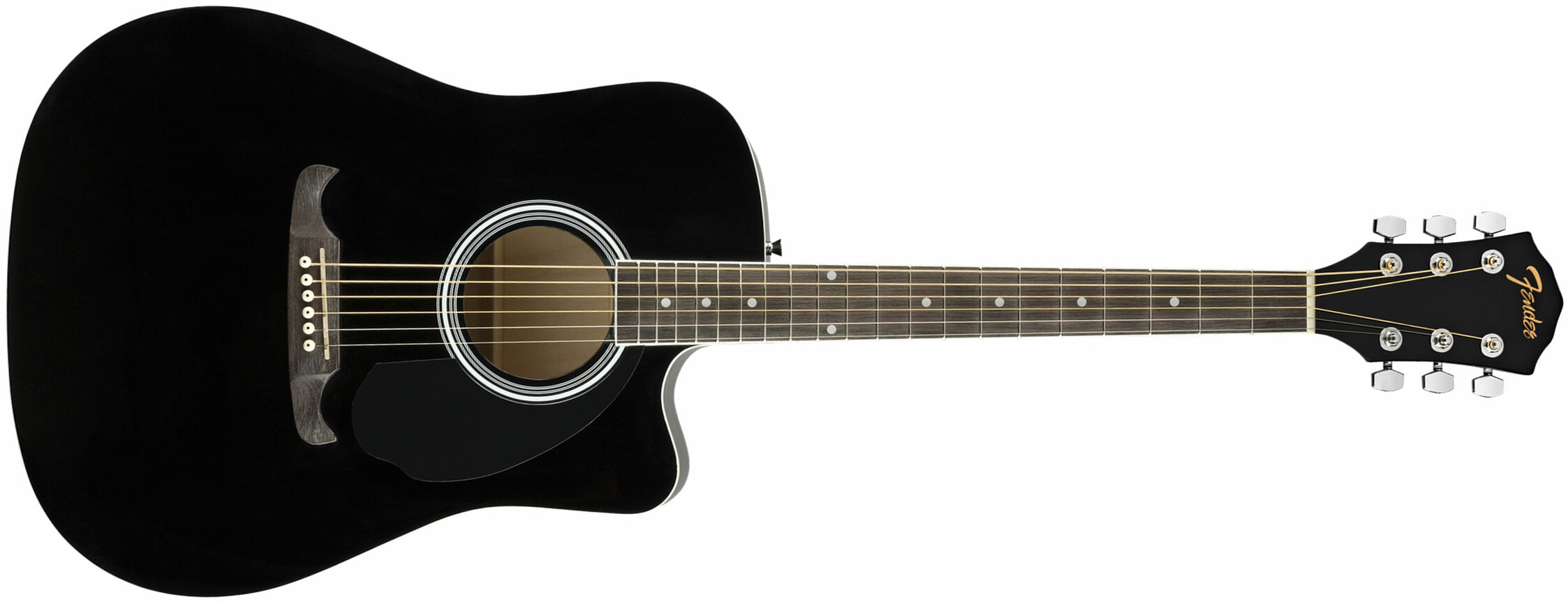 Fender Fa-125ce Dreadnought Alternative Epicea Acajou Wal - Black - Elektroakustische Gitarre - Main picture