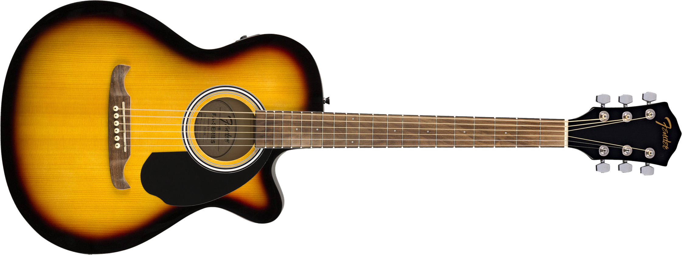 Fender Fa-135ce Concert Cw Epicea Tilleul Wal - Sunburst - Elektroakustische Gitarre - Main picture
