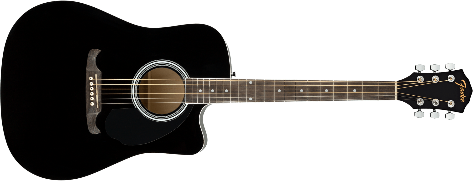 Fender Fa125ce Alternative Dreadnought Cw Epicea Acajou Wal - Black - Folk-Gitarre - Main picture