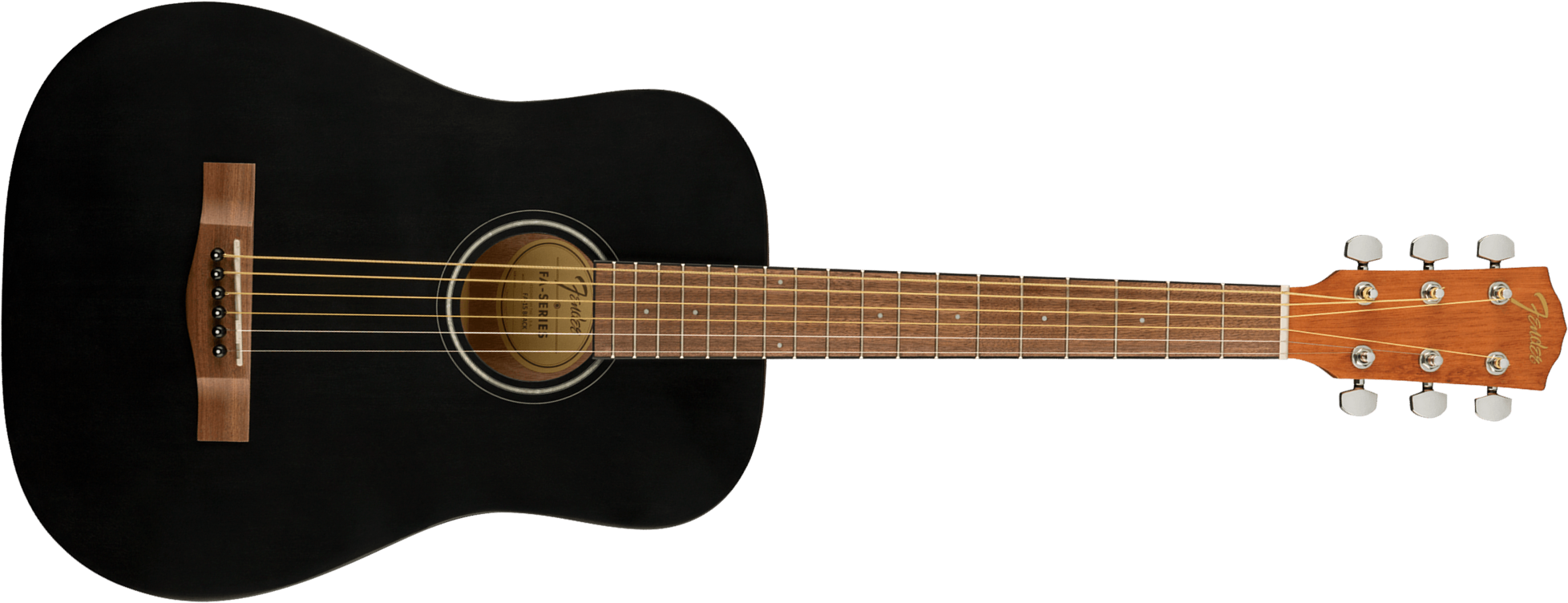 Fender Fa15 3/4 Steel Alternative Shsc Agathis Sapele Wal - Black Satin - Folk-Gitarre - Main picture