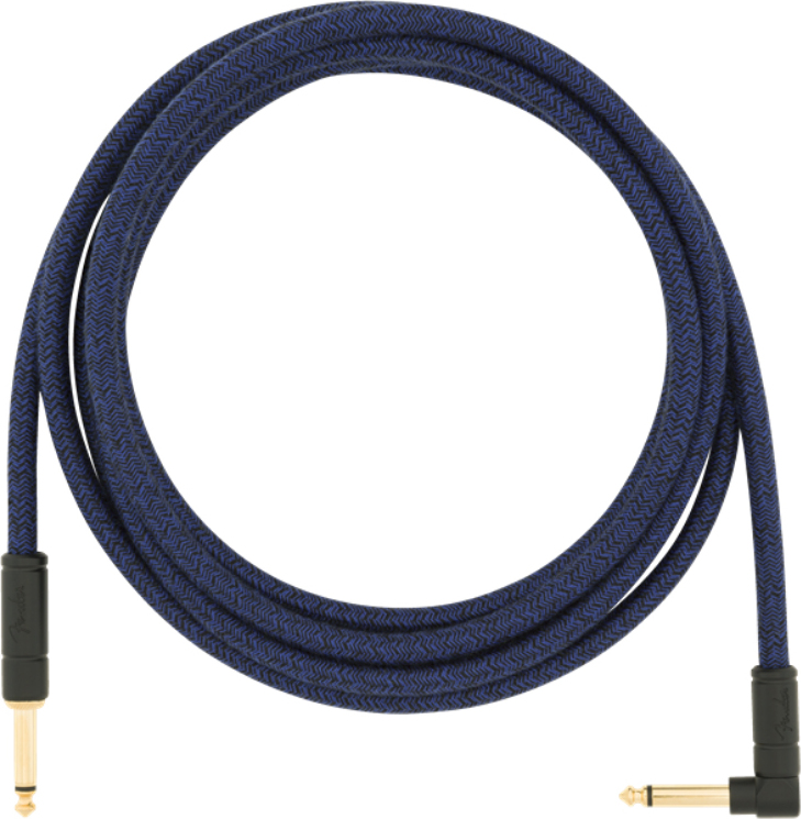 Fender Festival Pure Hemp Instrument Cable Droit/coude 10ft Blue Dream - Kabel - Main picture