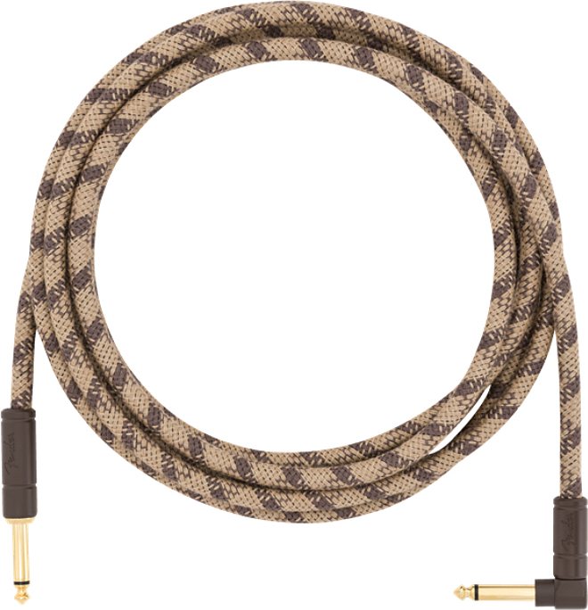 Fender Festival Pure Hemp Instrument Cable Droit/coude 10ft Brown Stripe - Kabel - Main picture