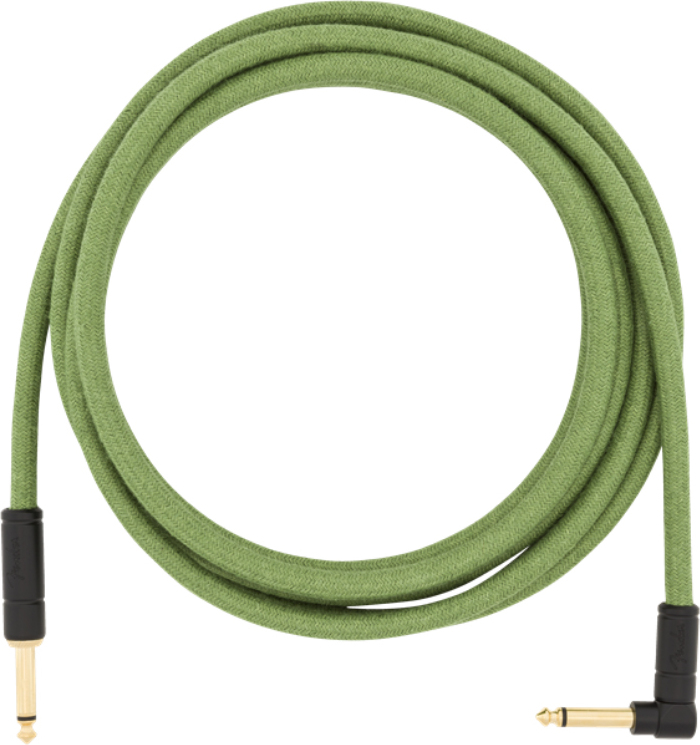Fender Festival Pure Hemp Instrument Cable Droit/coude 10ft Green - Kabel - Main picture