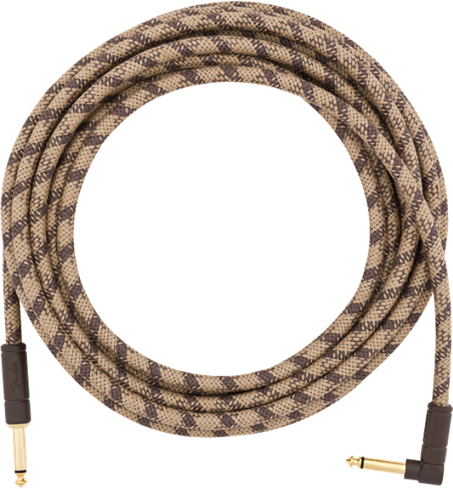 Fender Festival Pure Hemp Instrument Cable Droit/coude 18.6ft Brown Stripe - Kabel - Main picture