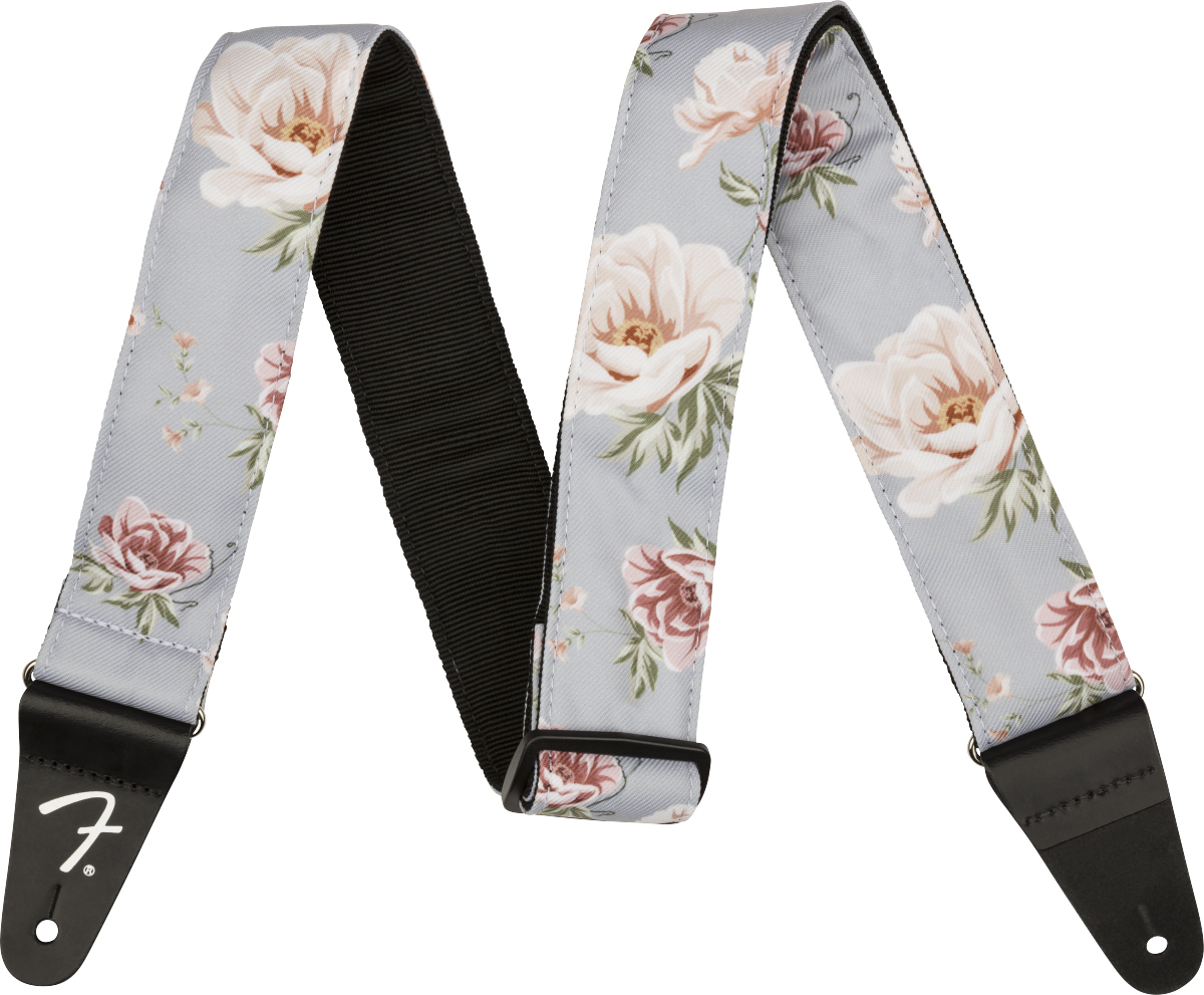 Fender Floral 2.inc Guitar Strap Gray - Gitarrengurt - Main picture