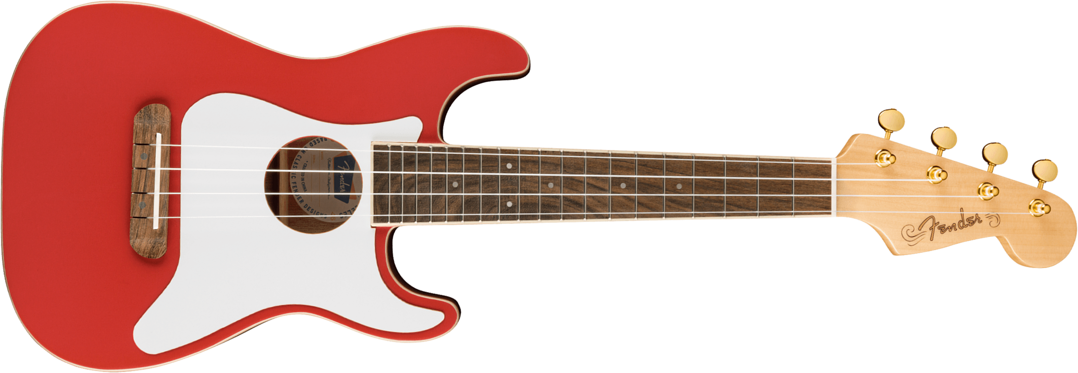 Fender Fullerton Strat Uke Fsr Ltd Concert Cw Epicea Acajou Noy - Fiesta Red - Ukulele - Main picture