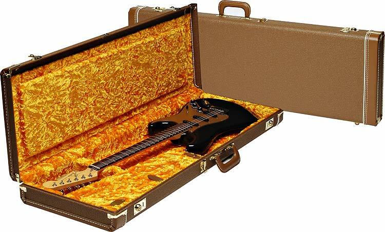 G G Deluxe Hardshell Case Stratocaster Telecaster Brown Gold