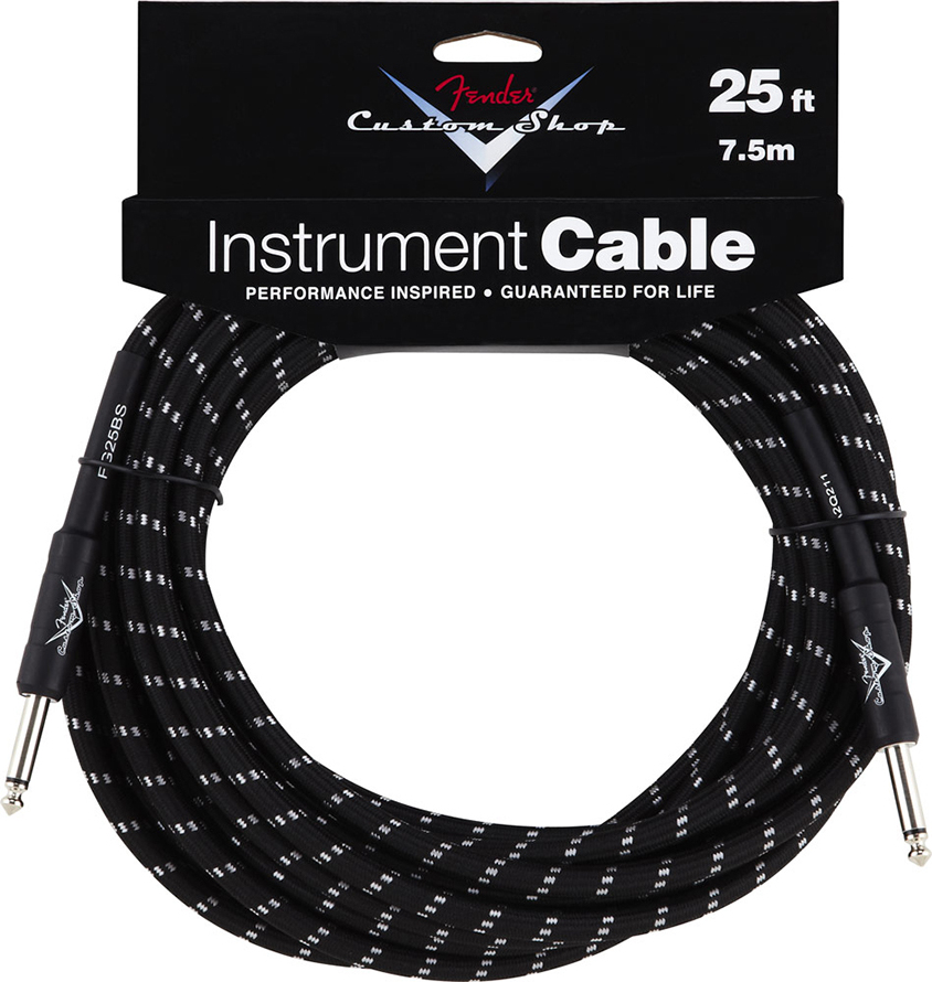 Fender Instrument Custom Shop Performance Droit Droit 25ft . 7.5m Black Tweed - Kabel - Main picture