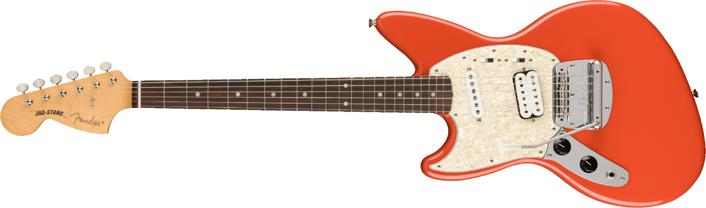 Fender Jag-stang Kurt Cobain Artist Gaucher Hs Trem Rw - Fiesta Red - E-Gitarre für Linkshänder - Main picture