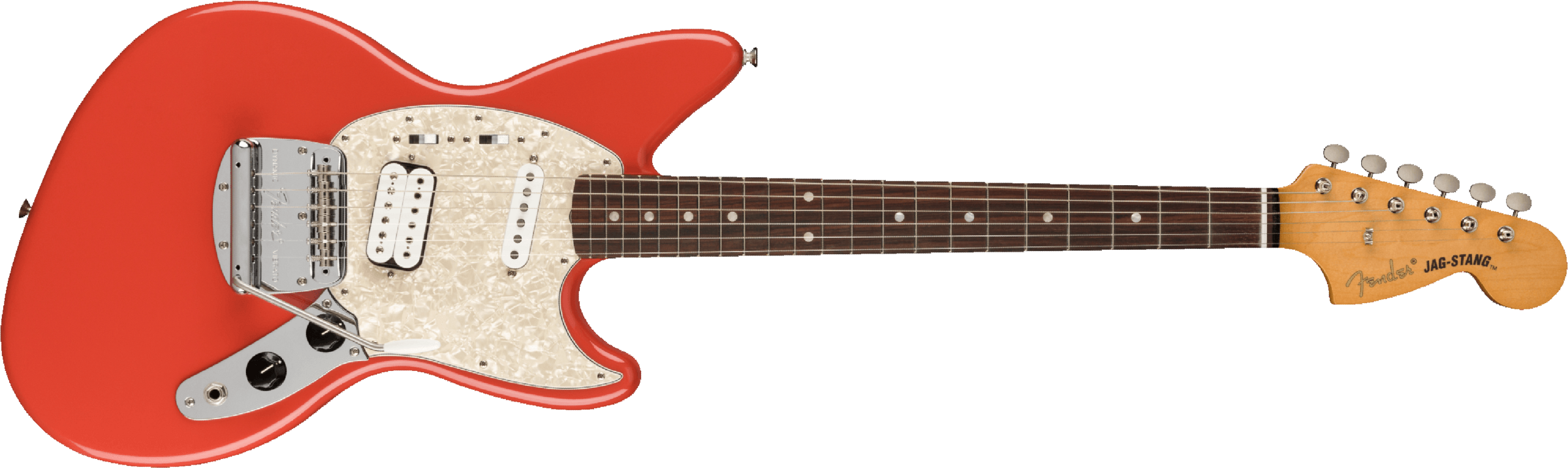 Fender Jag-stang Kurt Cobain Artist Hs Trem Rw - Fiesta Red - Retro-Rock-E-Gitarre - Main picture