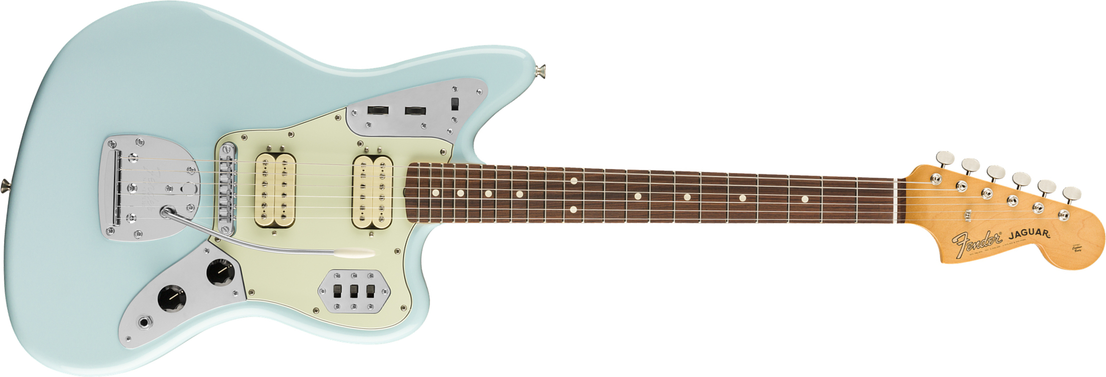Fender Jaguar 60s Vintera Modified Hh Mex Pf - Sonic Blue - Retro-Rock-E-Gitarre - Main picture