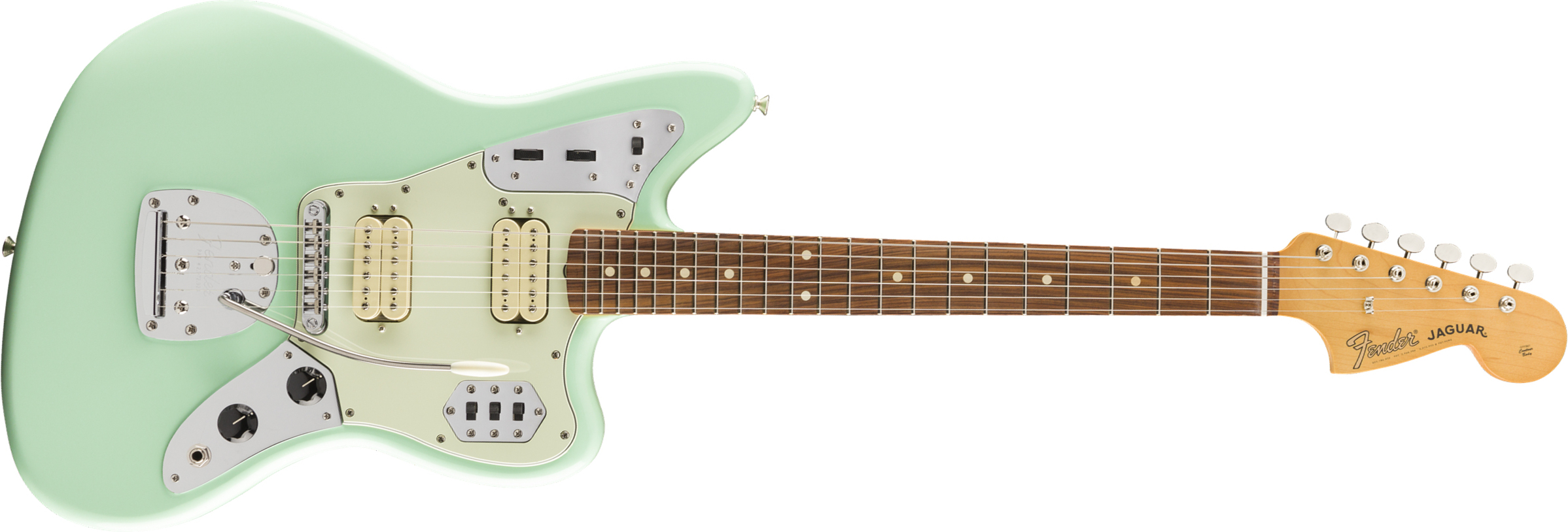 Fender Jaguar 60s Vintera Modified Hh Mex Pf - Surf Green - Retro-Rock-E-Gitarre - Main picture