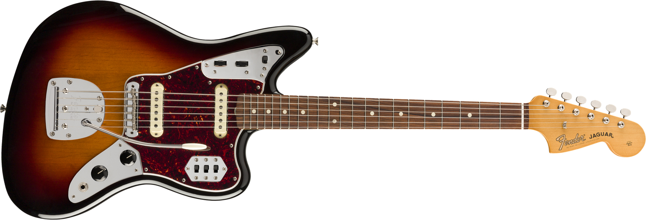 Fender Jaguar 60s Vintera Vintage Mex Pf - 3-color Sunburst - Retro-Rock-E-Gitarre - Main picture