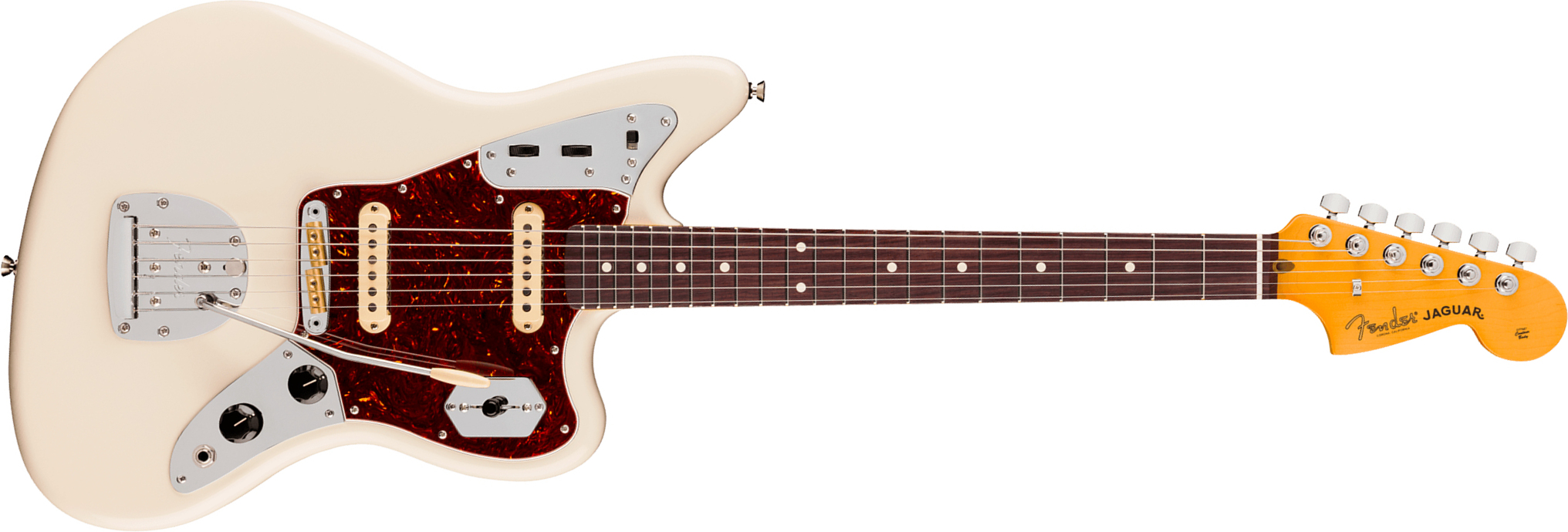 Fender Jaguar American Pro. Usa Shsc 2s Trem Rw - Olympic White - Retro-Rock-E-Gitarre - Main picture