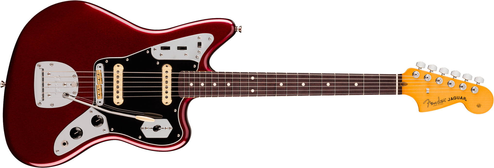 Fender Jaguar American Pro. Usa Shsc 2s Trem Rw - Oxblood - Retro-Rock-E-Gitarre - Main picture