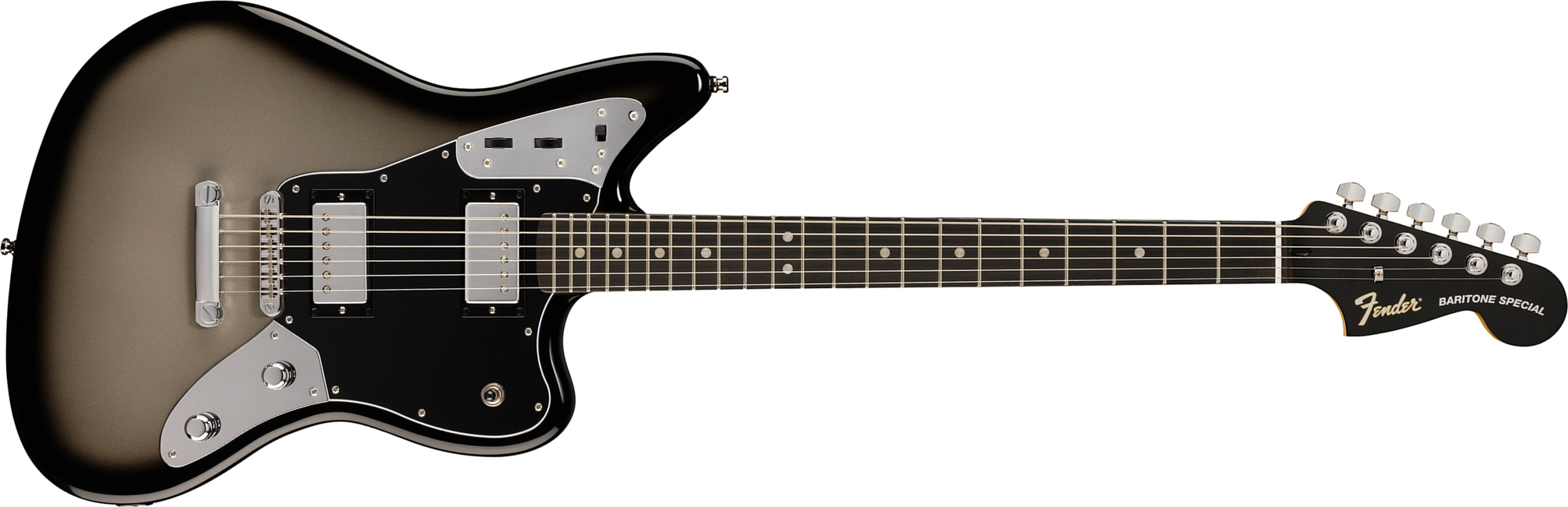 Fender Jaguar Baritone Player Fusion Ltd 2h Ht Eb - Silverburst - Bariton E-Gitarre - Main picture