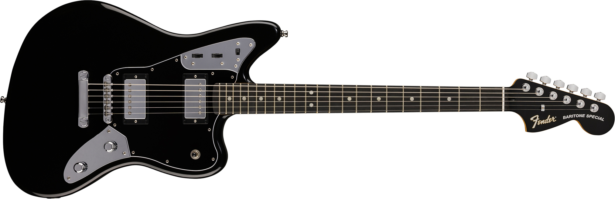 Fender Jaguar Baritone Player Fusion Ltd 2h Ht Eb - Black - Bariton E-Gitarre - Main picture