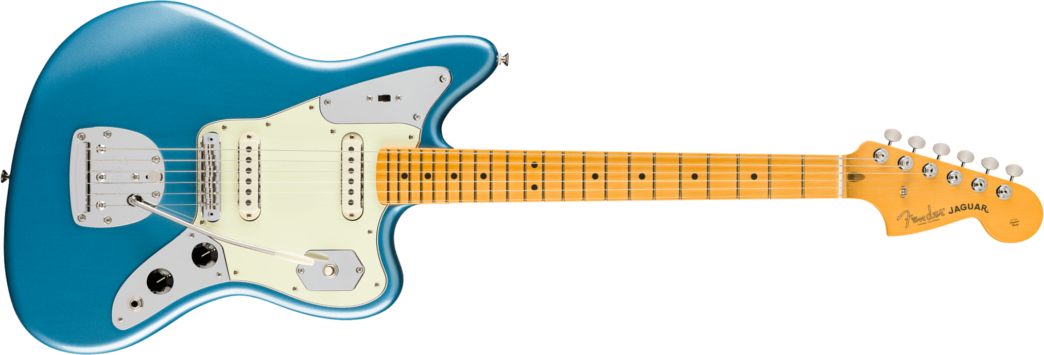 Fender Jaguar Classic American Pro Usa Shsc 2s Trem Mn - Faded Lake Placid Blue - Retro-Rock-E-Gitarre - Main picture