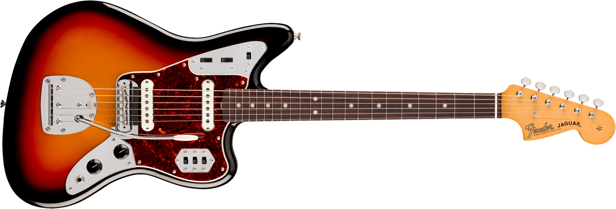 Fender Jaguar Mid 60s Vintera 3 Shsc Mex 2s Trem Rw - 3-color Sunburst - Retro-Rock-E-Gitarre - Main picture