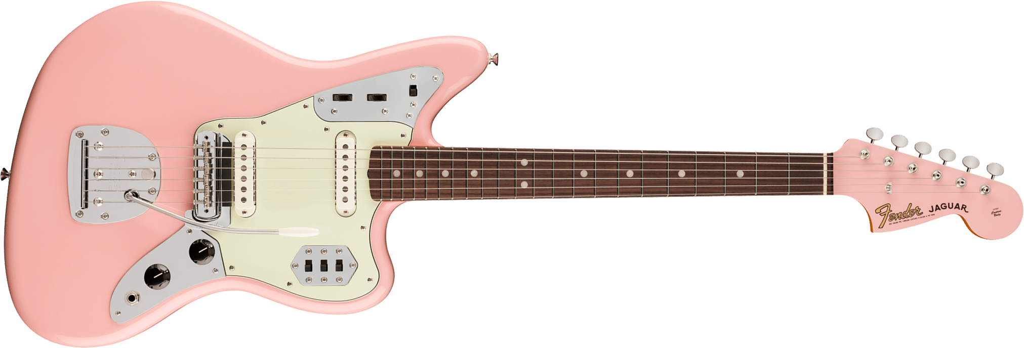 Fender Jaguar Mid 60s Vintera 3 Shsc Mex 2s Trem Rw - Shell Pink - Retro-Rock-E-Gitarre - Main picture