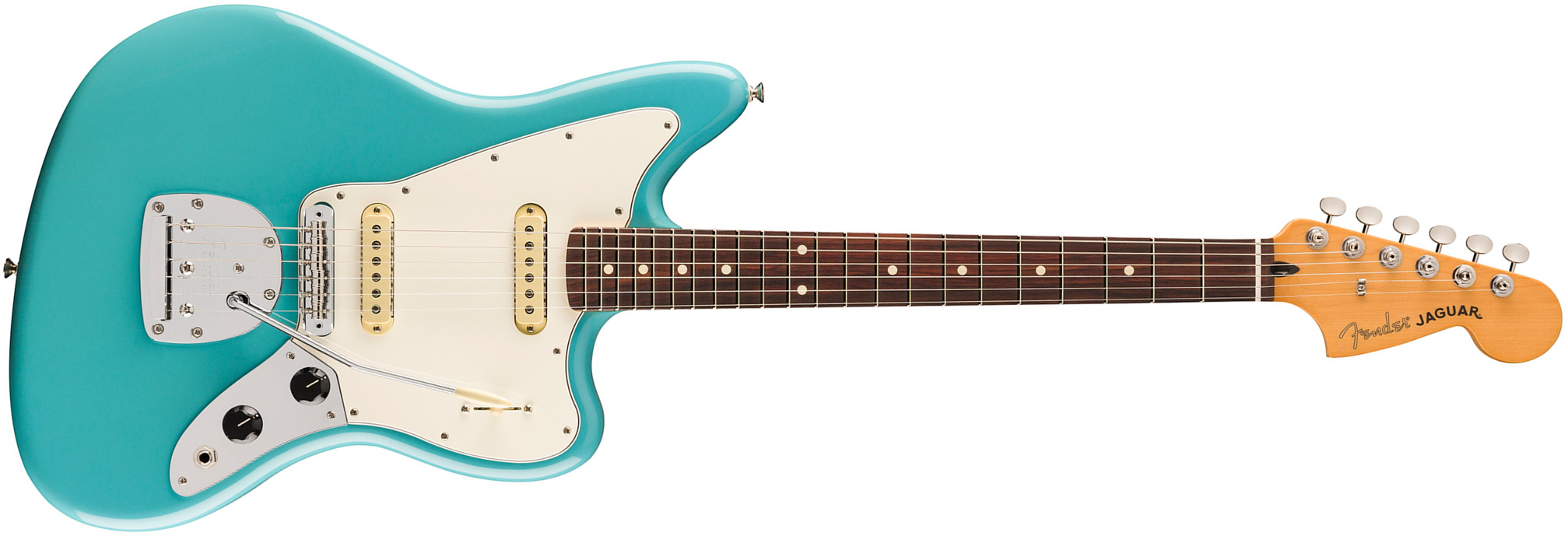Fender Jaguar Player Ii Mex 2s Trem Rw - Aquatone Blue - Retro-Rock-E-Gitarre - Main picture