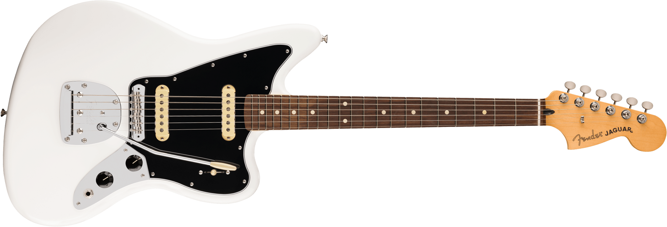 Fender Jaguar Player Ii Mex 2s Trem Rw - Polar White - Retro-Rock-E-Gitarre - Main picture