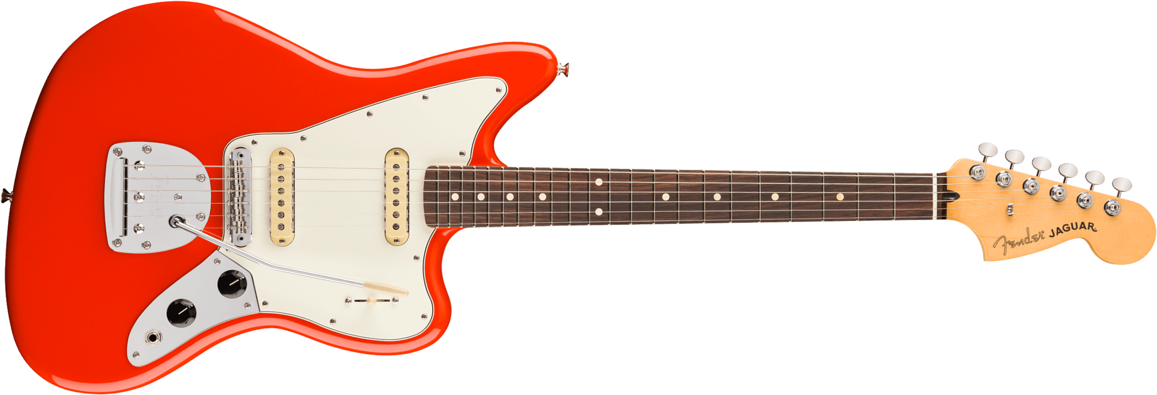 Fender Jaguar Player Ii Mex 2s Trem Rw - Coral Red - Retro-Rock-E-Gitarre - Main picture