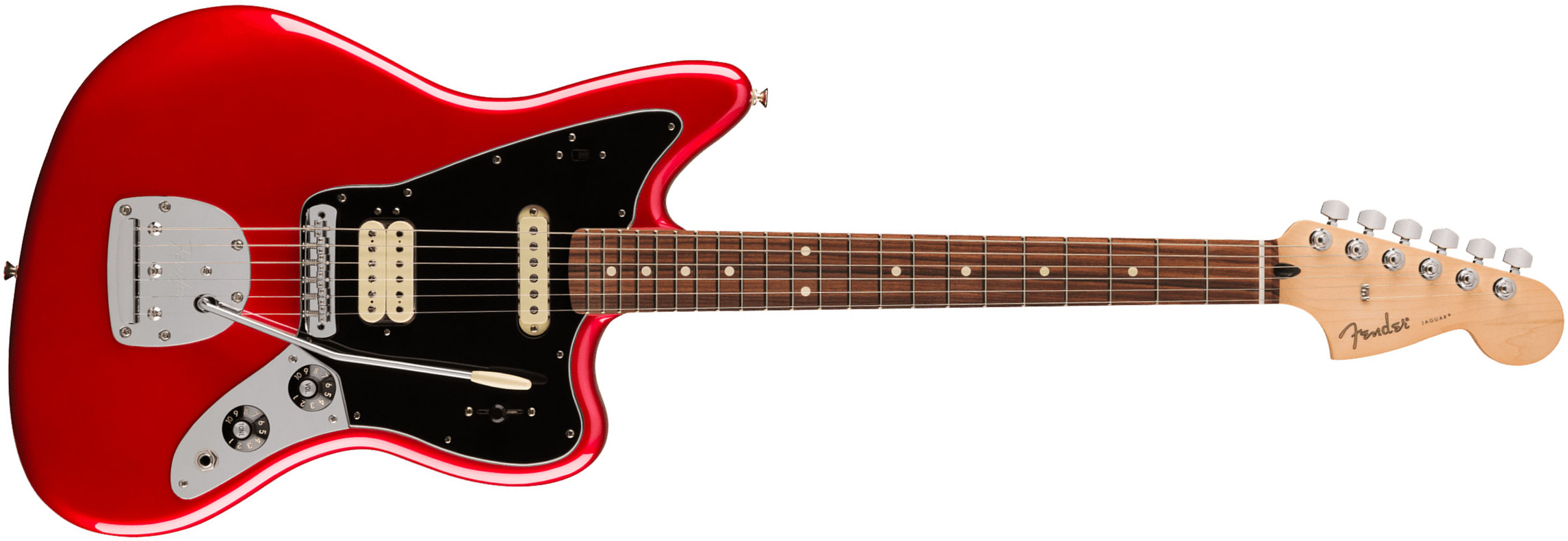 Fender Jaguar Player Mex 2023 Hs Trem Pf - Candy Apple Red - Retro-Rock-E-Gitarre - Main picture