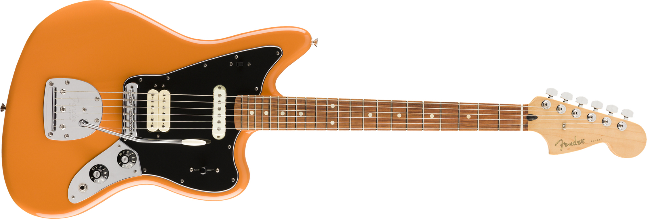 Fender Jaguar Player Mex Hs Pf - Capri Orange - Retro-Rock-E-Gitarre - Main picture