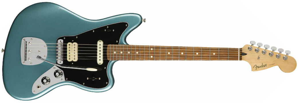 Fender Jaguar Player Mex Hs Trem Pf - Tidepool - Retro-Rock-E-Gitarre - Main picture