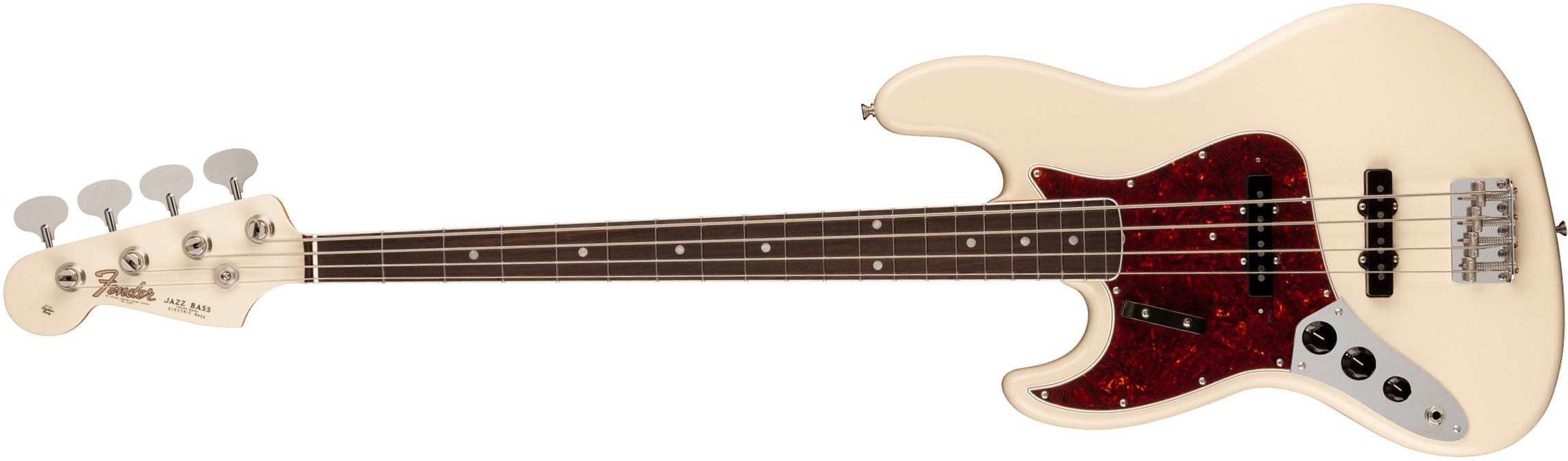 Fender Jazz Bass 1966 American Vintage Ii Lh Gaucher Usa Rw - Olympic White - Solidbody E-bass - Main picture