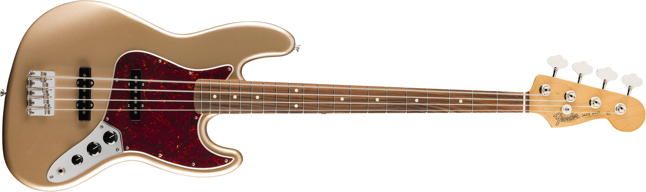 Fender Jazz Bass 60s Vintera Vintage Mex Pf - Firemist Gold - Solidbody E-bass - Main picture