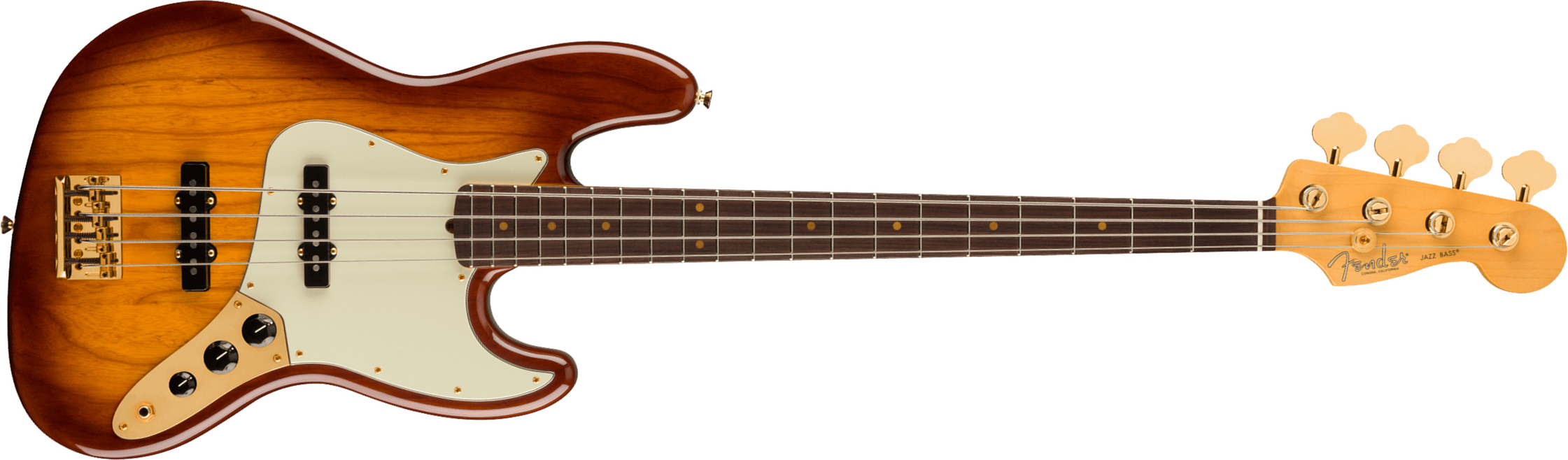 Fender Jazz Bass 75th Anniversary Commemorative Ltd Usa Mn +etui - 2-color Bourbon Burst - Solidbody E-bass - Main picture
