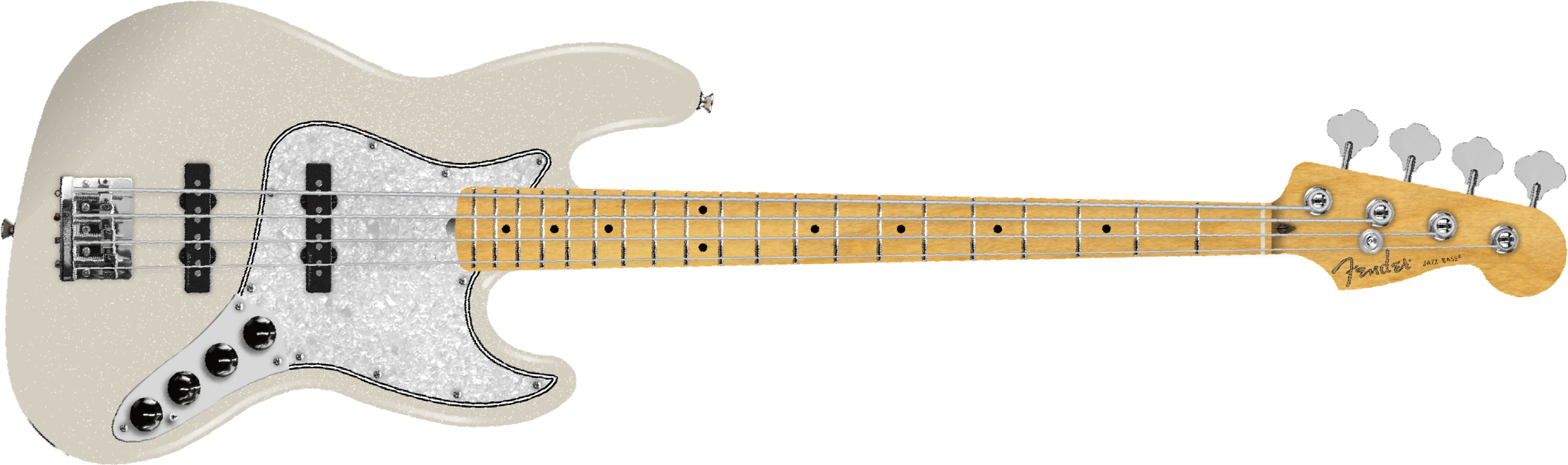 Fender Jazz Bass Active Player Ii Modified Mex Mn - Olympic Pearl - Solidbody E-bass - Main picture