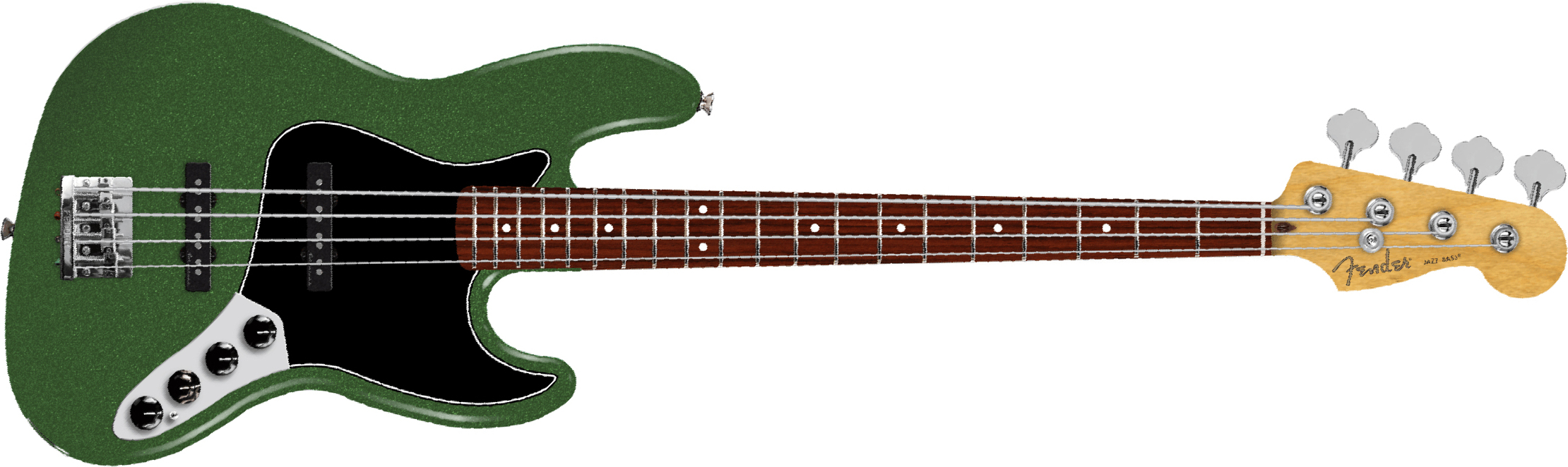 Fender Jazz Bass Active Player Ii Modified Mex Rw - Harvest Green Metallic - Solidbody E-bass - Main picture
