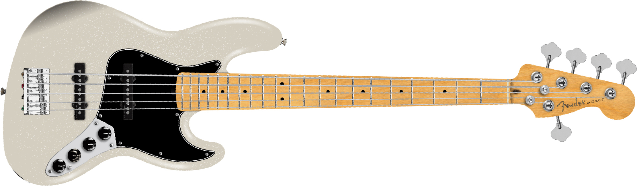 Fender Jazz Bass Active V Player Ii Modified Mex 5c Mn - Olympic Pearl - Solidbody E-bass - Main picture