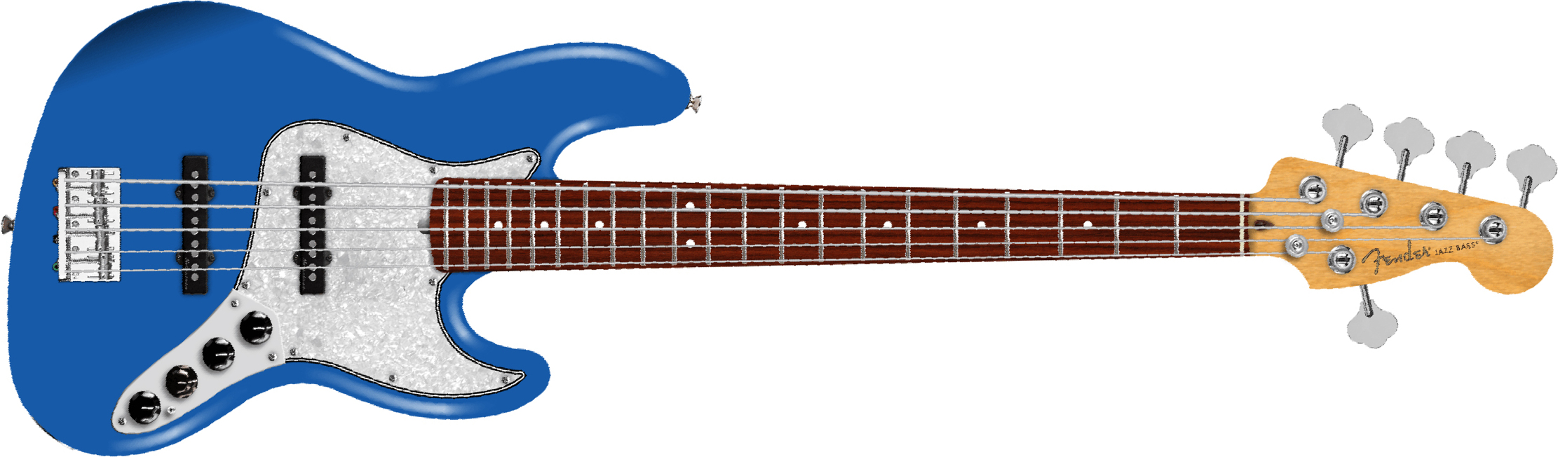 Fender Jazz Bass Active V Player Ii Modified Mex 5c Rw - Electric Blue - Solidbody E-bass - Main picture
