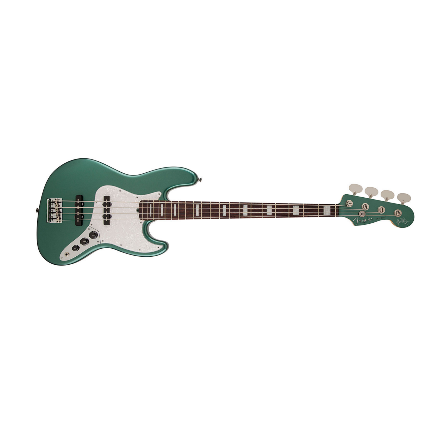 Fender Jazz Bass Usa American Artist Adam Clayton 2014  Rw Sherwood Green Metallic - Solidbody E-bass - Main picture