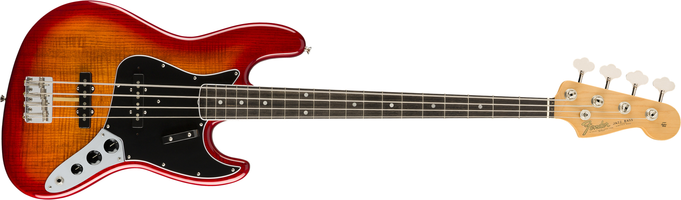 Fender Jazz Bass Flame Ash Top Rarities Usa Eb - Plasma Red Burst - Solidbody E-bass - Main picture