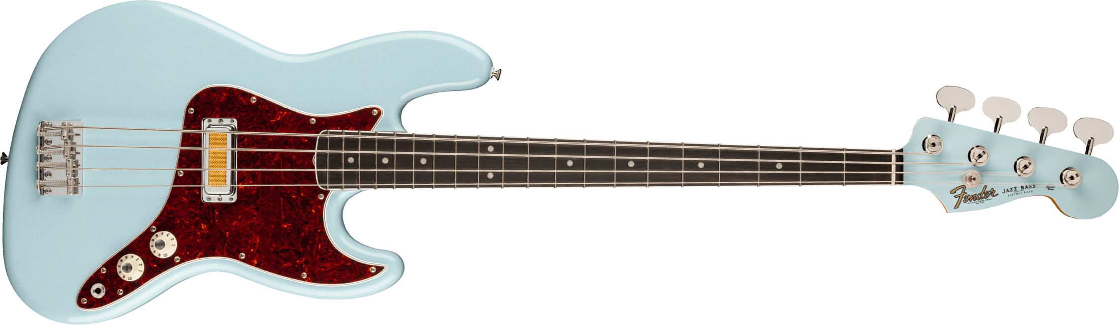 Fender Jazz Bass Gold Foil Ltd Mex Eb - Sonic Blue - Solidbody E-bass - Main picture
