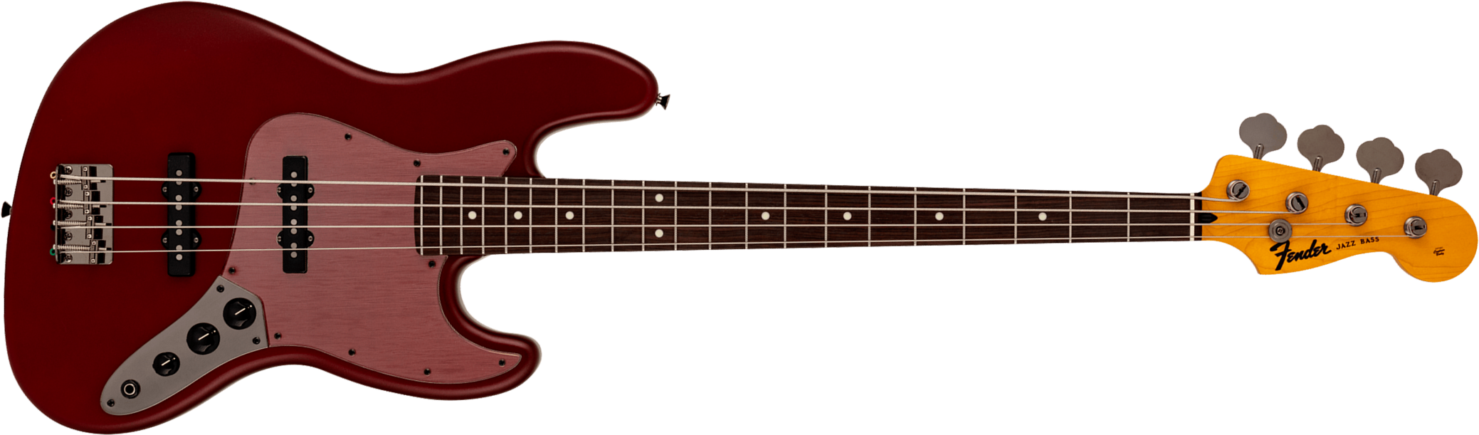 Fender Jazz Bass Hybrid Ii Mij Ltd Jap Rw - Matte Inferno Red - Solidbody E-bass - Main picture